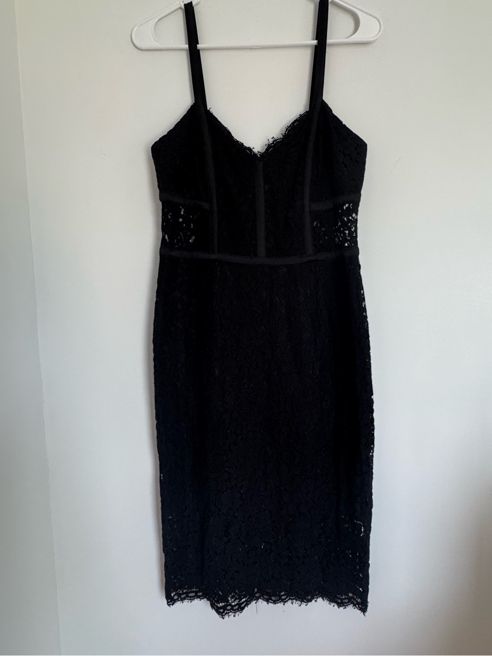 Express Black Lace Midi Dress with Spaghetti Straps - Picture 3 of 6